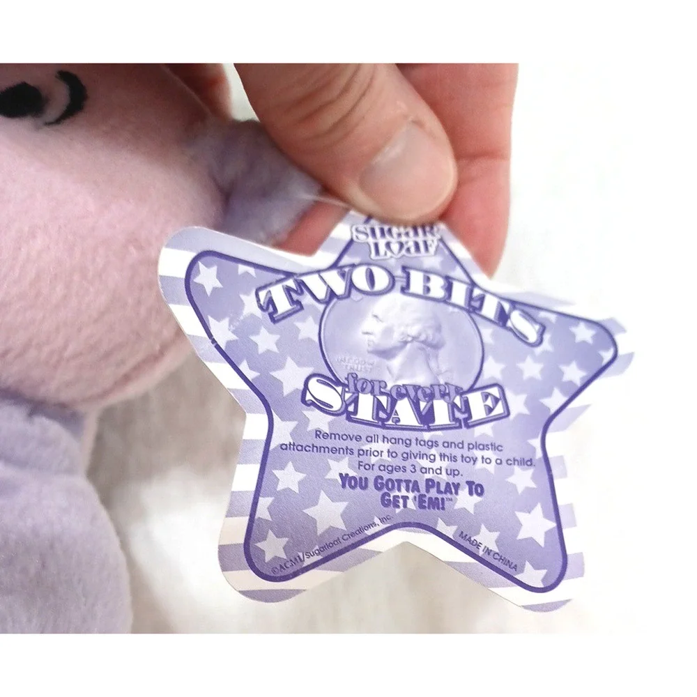 Sugar Loaf Two Bits Tennessee 16th USA Flag Pink Purple Plush Bear 8 1/2
